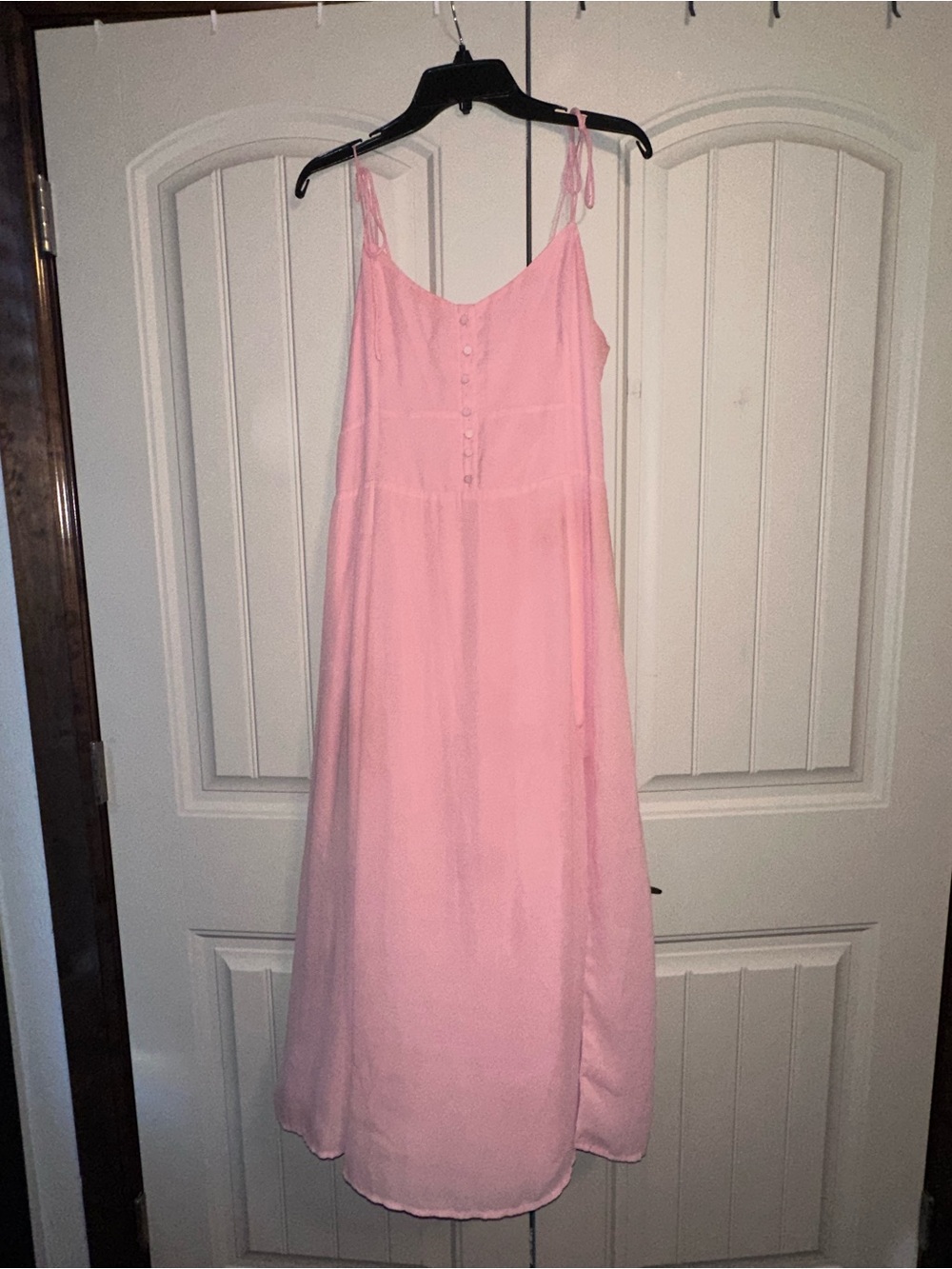 Abercrombie & Fitch Blush Pink Button-Front Midi Dress - Picture 2 of 5